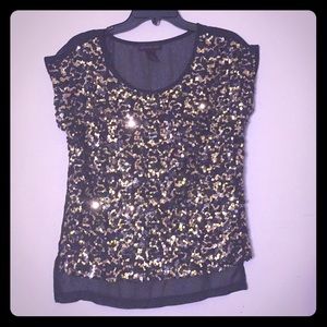 Sparkling Gold and Black Sheer Shirt